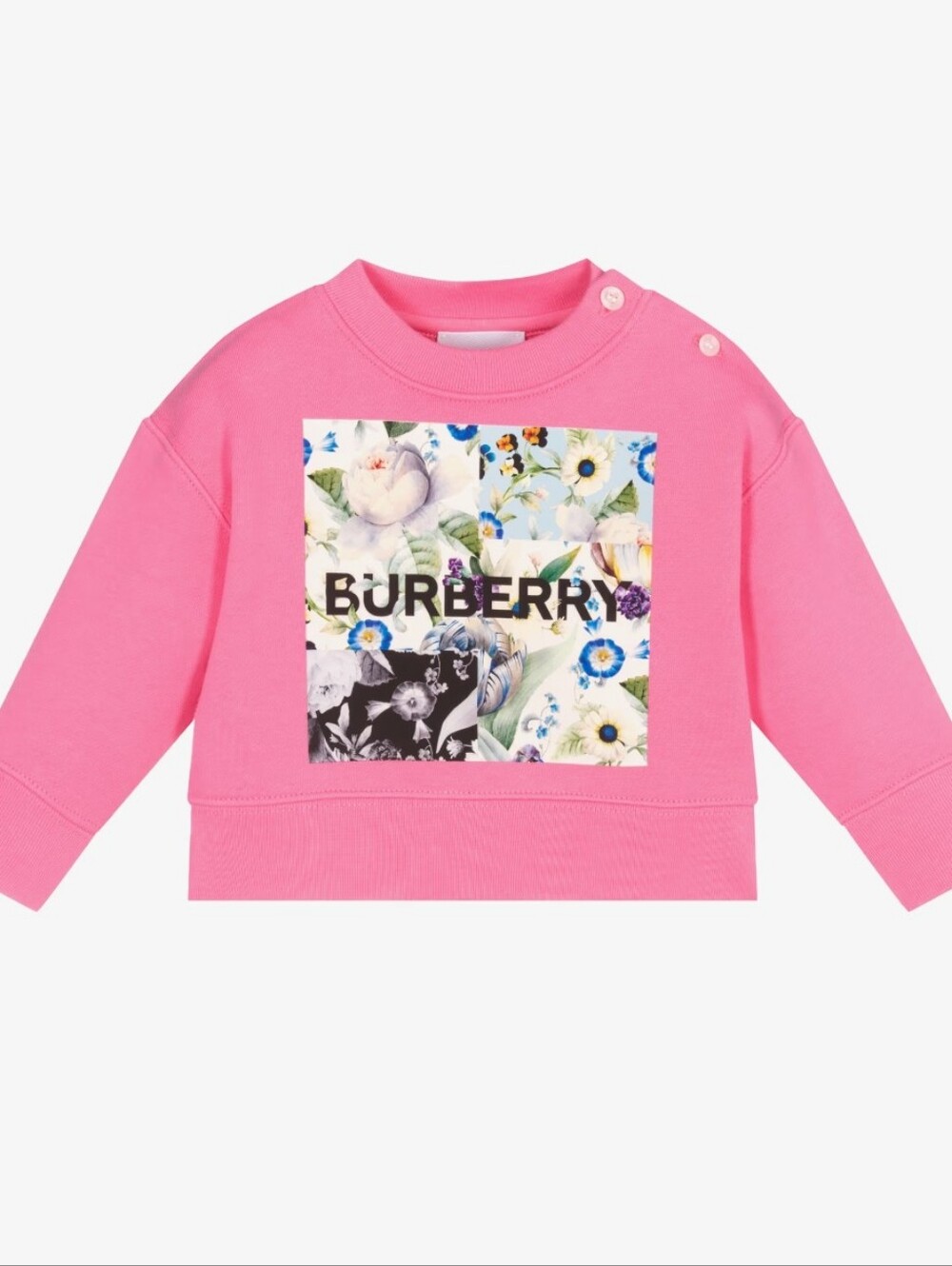 Burberry Kids bubblegum pink Dutch floral print cotton sweatshirt Size 6Mos